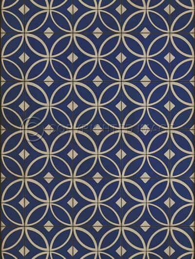 Tadpole Cobalt Vinyl Floor Cloth, 20 x 30, 38 x 56, 52 x 76, 70 x 102
