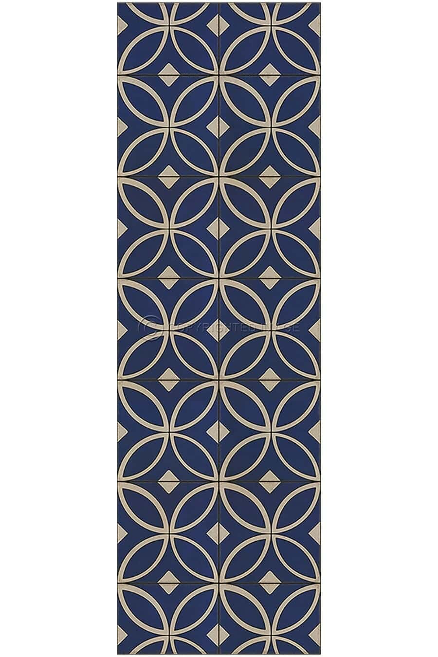 images Tadpole Cobalt Vinyl Floor Cloth, 36 x 115 Runner