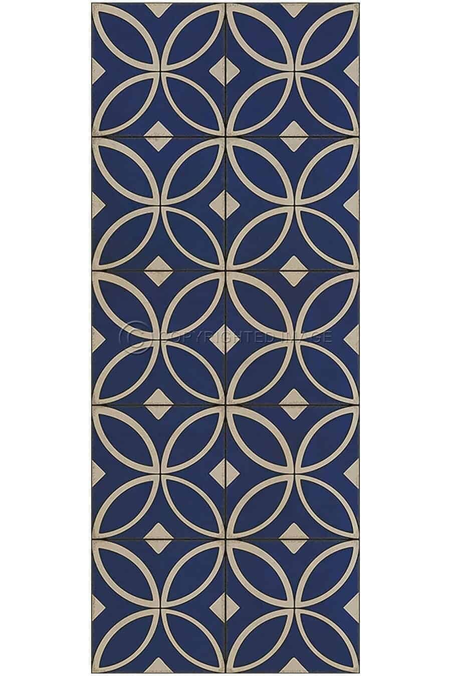 images Tadpole Cobalt Vinyl Floor Cloth, 36 x 90 Runner