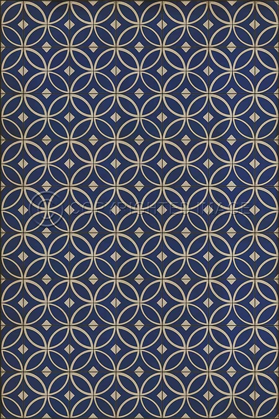 images Tadpole Cobalt Vinyl Floor Cloth, 96 x 140, 120 x 175