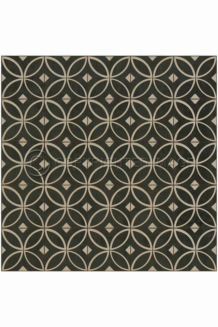 images Tadpole Ebony Vinyl Floor Cloth, 96 x 96, 120 x 120 Square