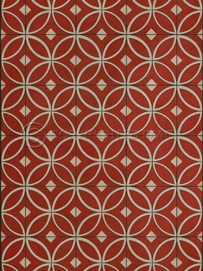 Tadpole Scarlet Vinyl Floor Cloth, 20 x 30, 38 x 56, 52 x 76, 70 x 102