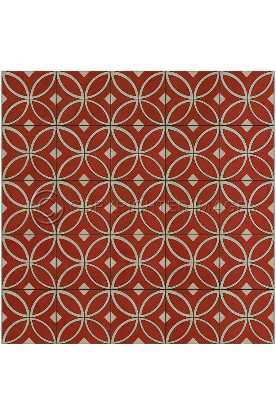 images Tadpole Scarlet Vinyl Floor Cloth, 96 x 96, 120 x 120 Square