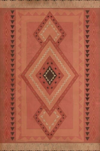 The Tribal Blush Vinyl Floor Cloth , 20x30, 38x56, 56x72, 70x102, 96x140, 120x175