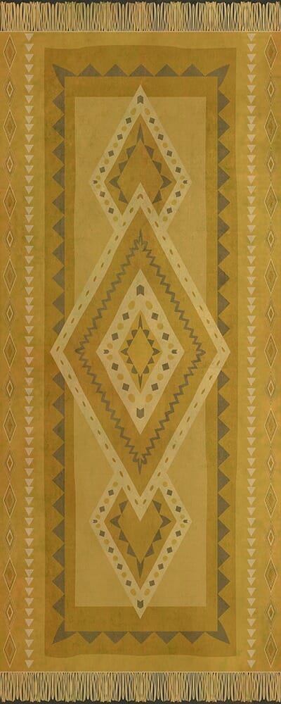 images The Tribal Golden Vinyl Floor Cloth, 36x90