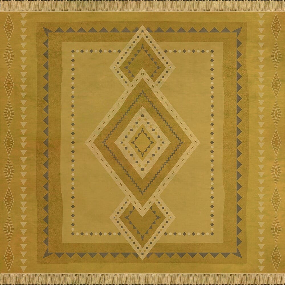 images The Tribal Golden Vinyl Floor Cloth , 36x36, 48x48, 60x60, 72x72, 96x96, 120x120