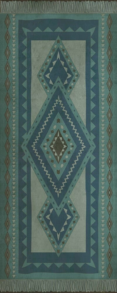 images The Tribal Ocean Vinyl Floor Cloth , 36x90