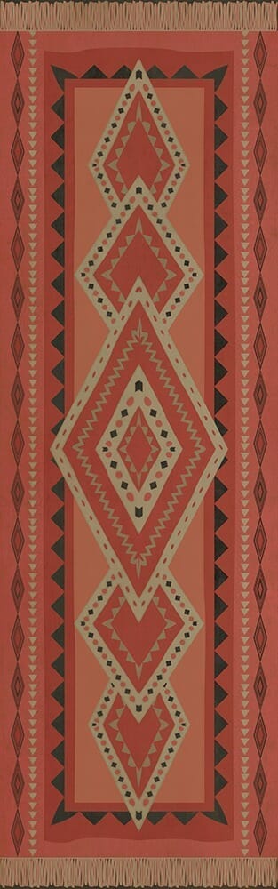 images The Tribal Rosewood Vinyl Floor Cloth , 36x115