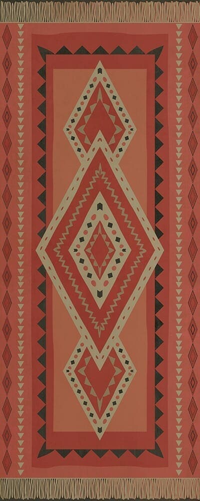 images The Tribal Rosewood Vinyl Floor Cloth , 36x90