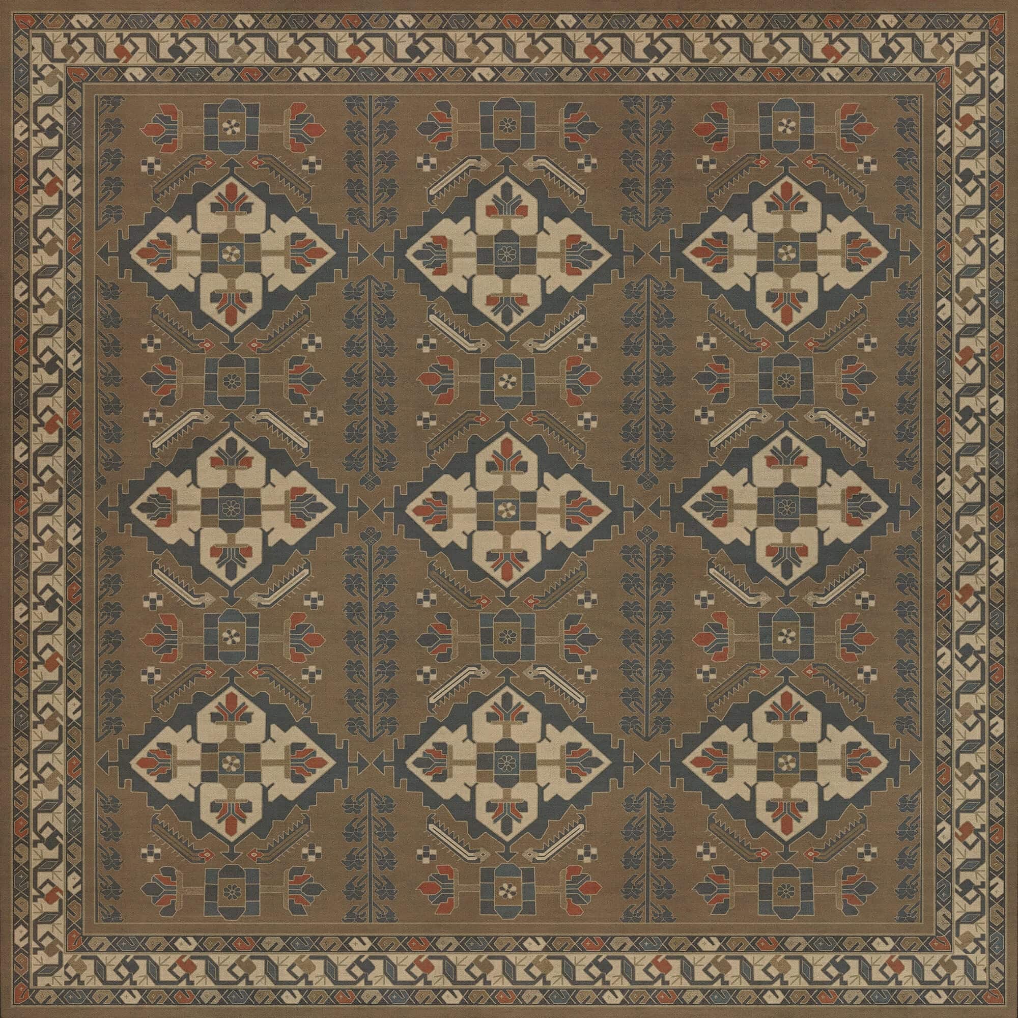 images Zola Nutmeg Vinyl Floor Cloth 72x72