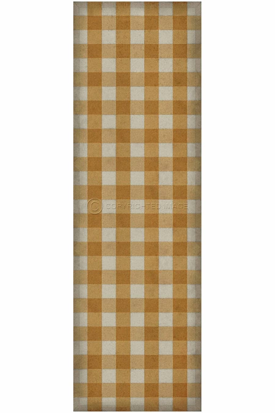 images Adelaide Mustard Vinyl Floor Cloth, 36 x 115 Runner