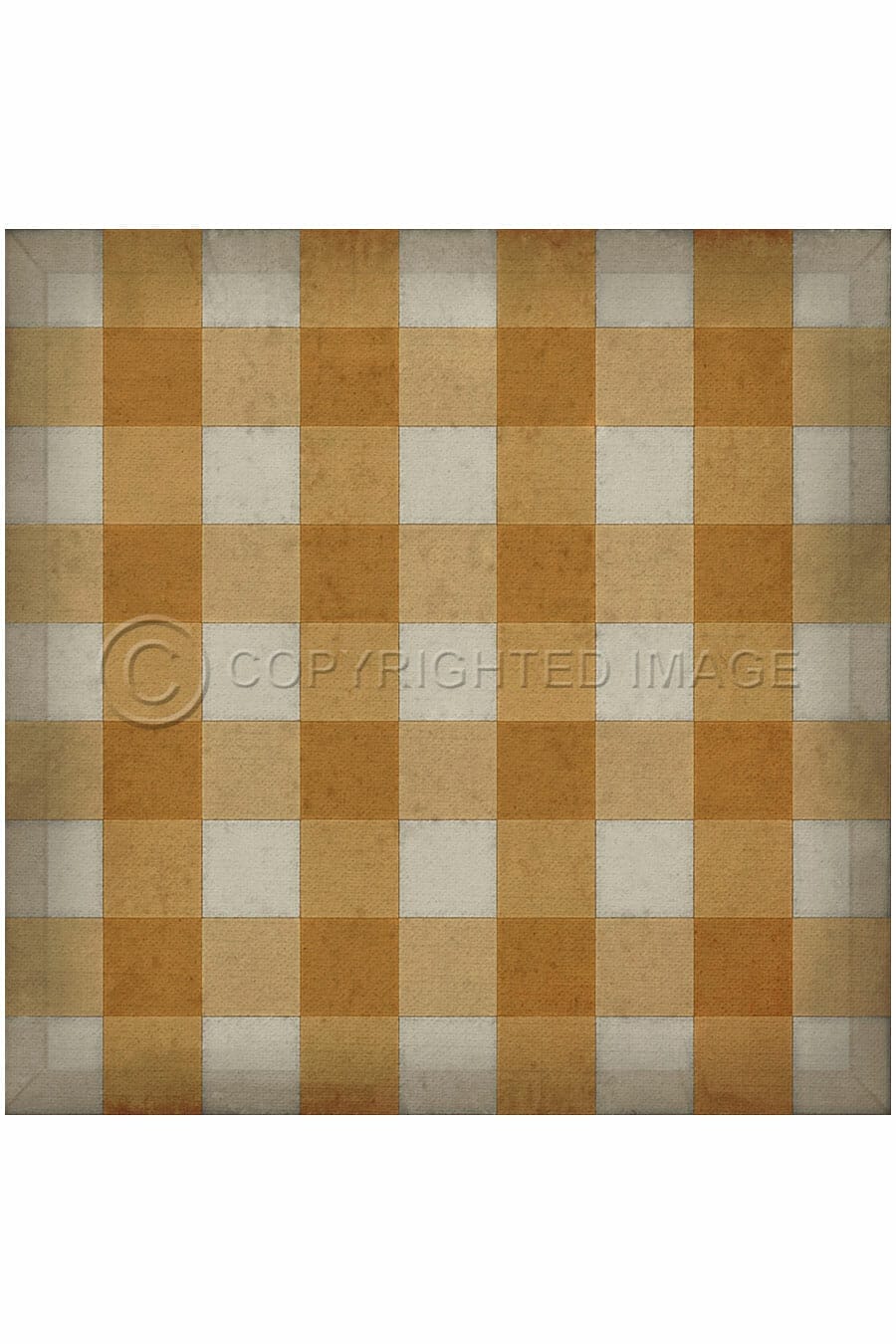 images Adelaide mustard Vinyl Floor Cloth, 36 x 36. 48 x 48 Square