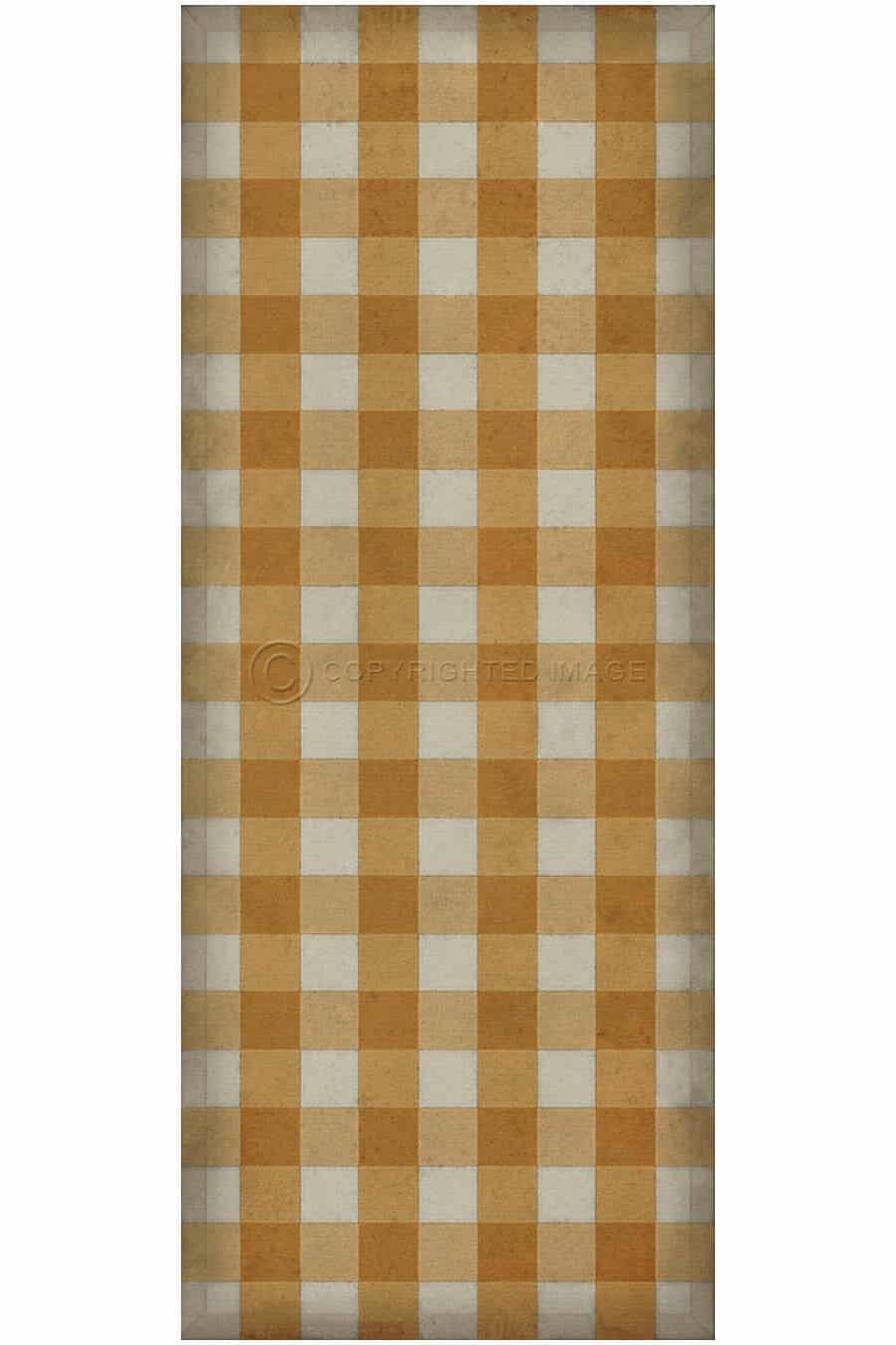 images Adelaide Mustard Vinyl Floor Cloth, 36 x 90 Runner