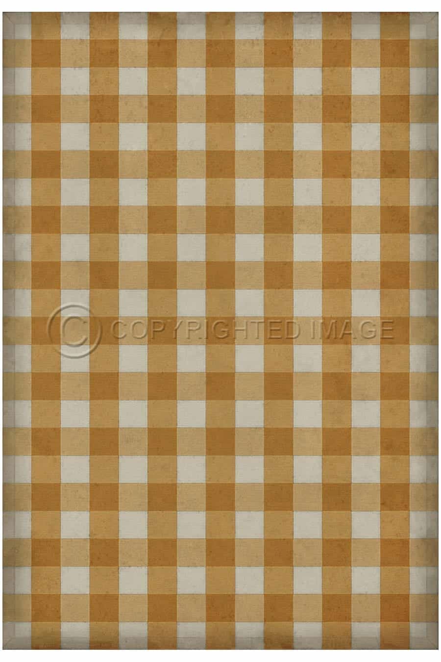 images Adelaide Mustard Vinyl Floor Cloth, 52 x 76, 70 x 102