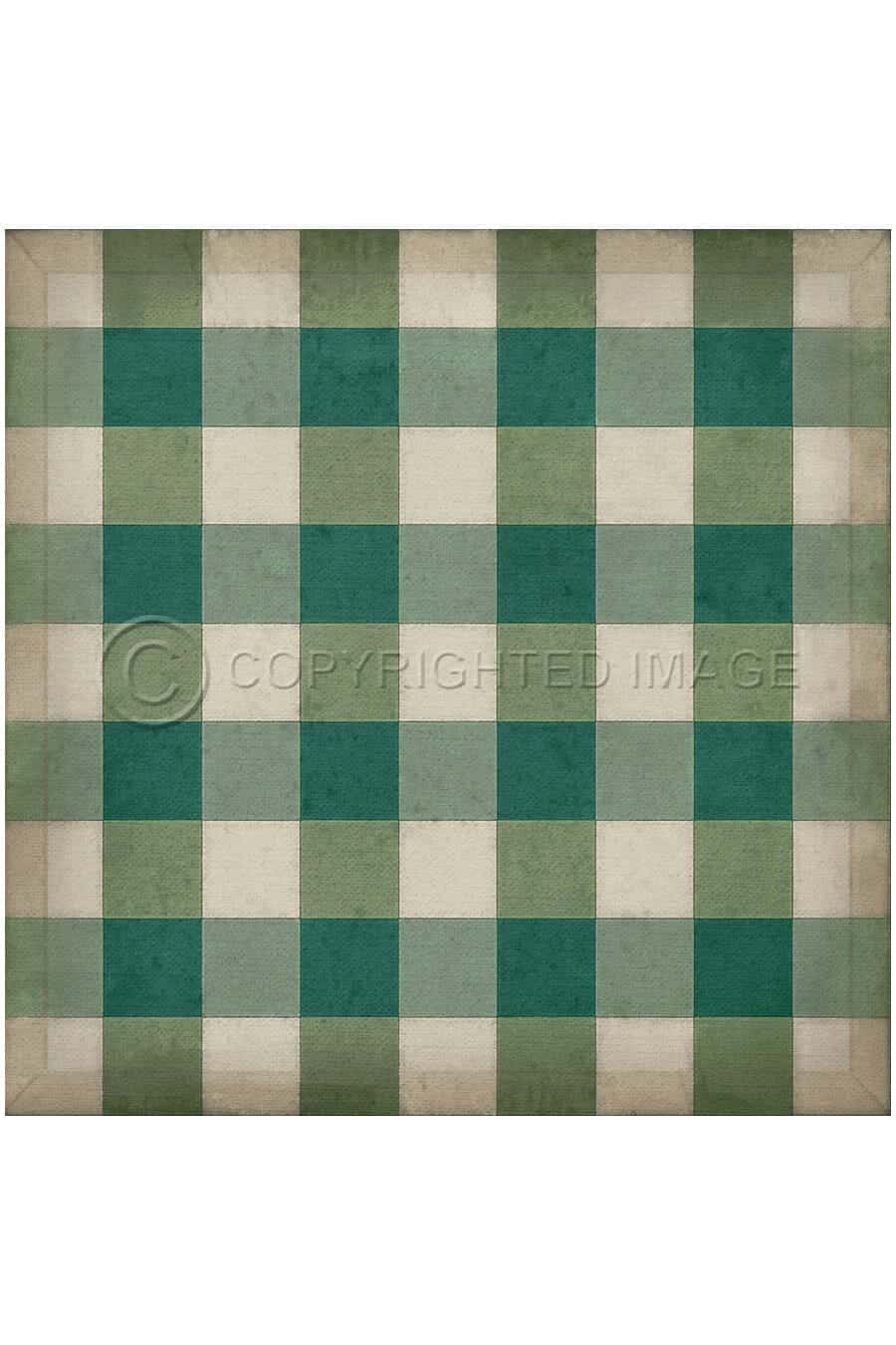 images Adelaide Parsley Vinyl Floor Cloth, 36 x 36. 48 x 48 Square