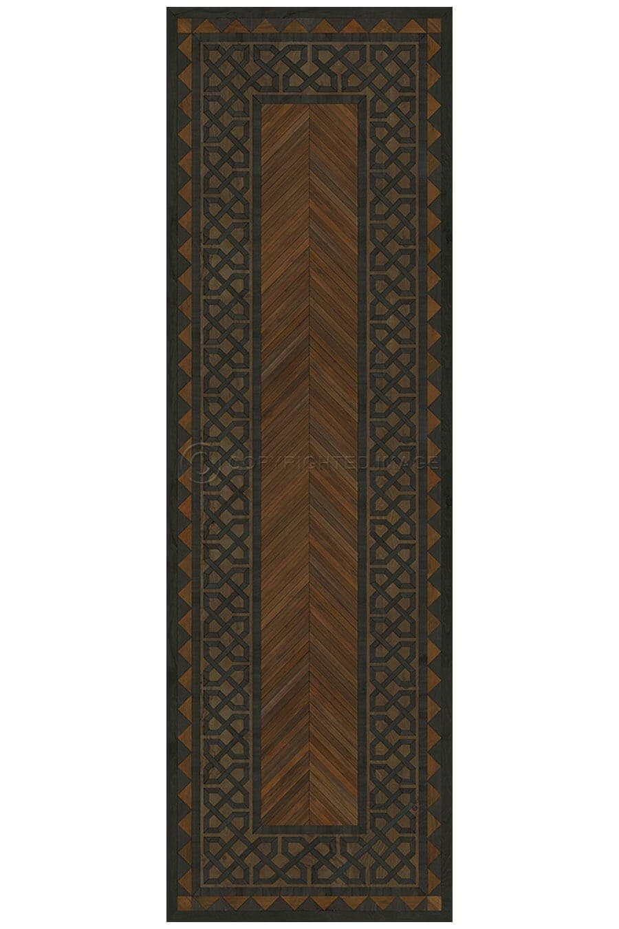 images Spicher Vinyl Floor Cloths, Antiquarian Cardiff Vinyl Floor Cloth, 36" x 115" Runner