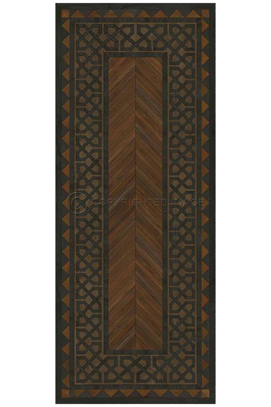images Spicher Vinyl Floor Cloths, Antiquarian Cardiff Vinyl Floor Cloth, 36" x 90" Runner