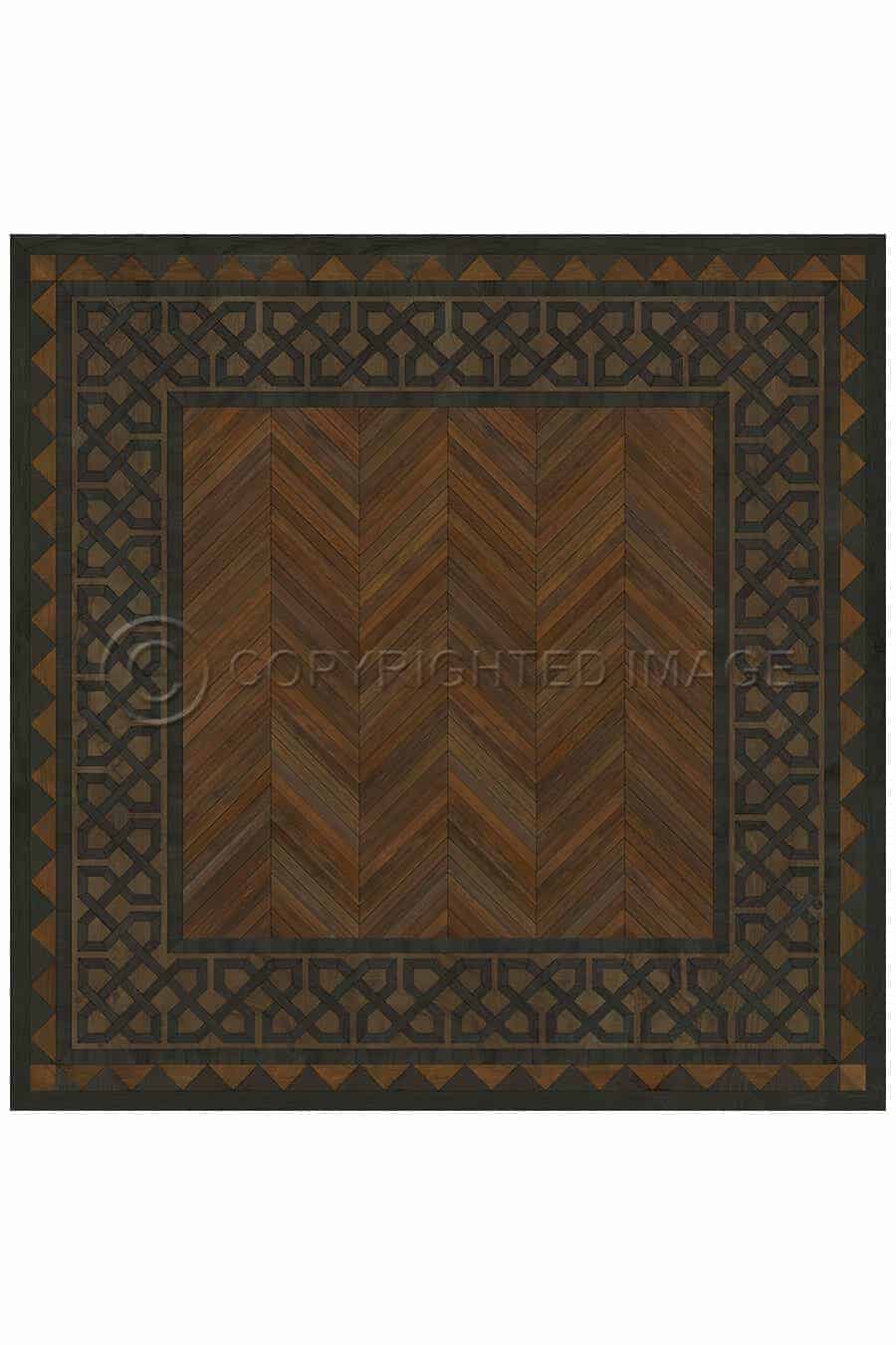 images Spicher Vinyl Floor Cloths, Antiquarian Cardiff Vinyl Floor Cloth, 60 x 60