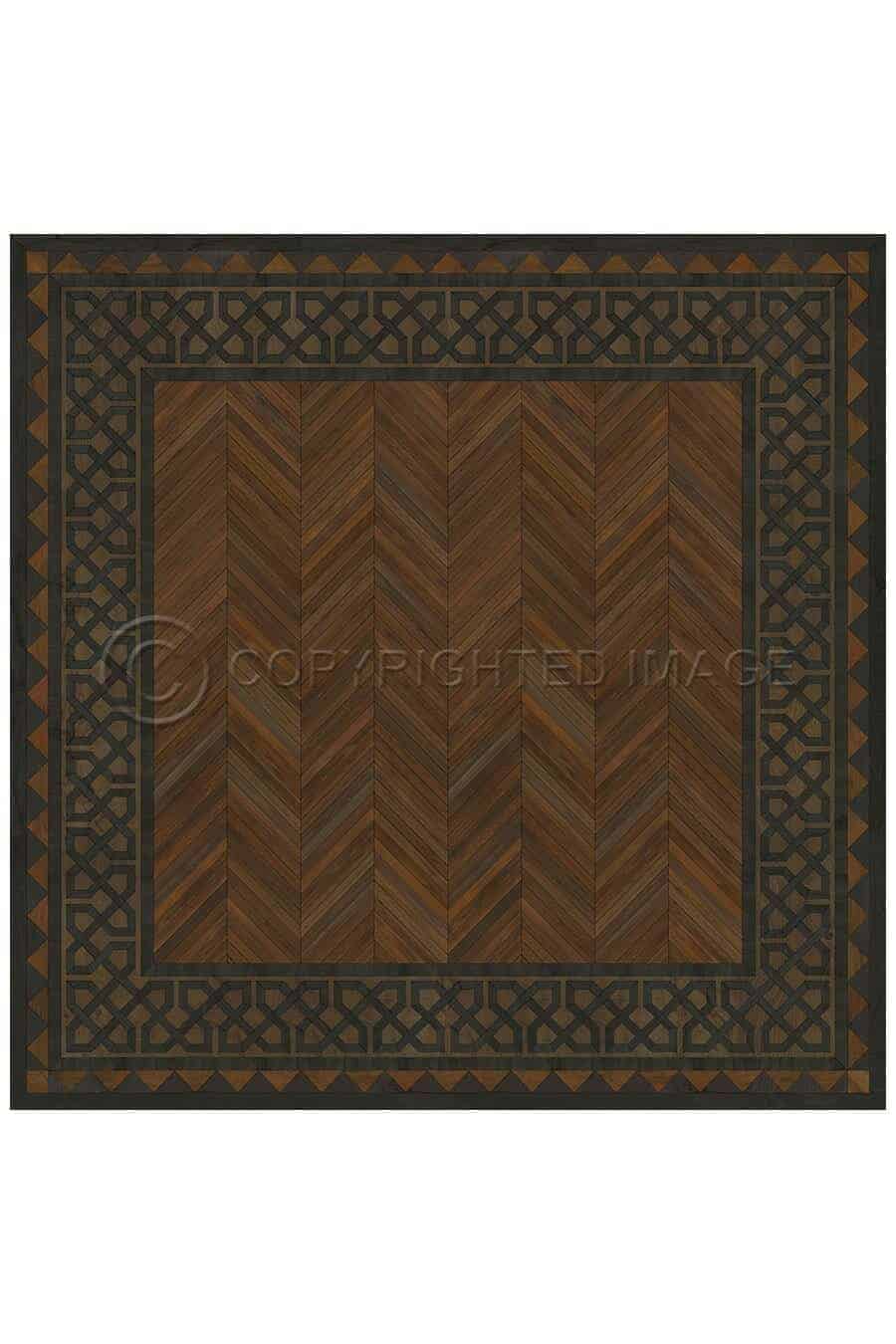 images Spicher Vinyl Floor Cloths, Antiquarian Cardiff Vinyl Floor Cloth, 96 x 96