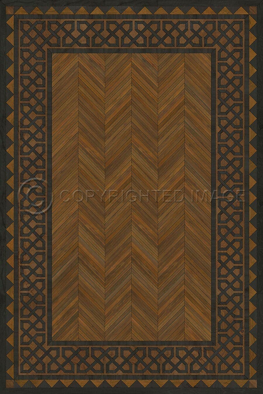 images Antiquarian Trinity Vinyl Floor Cloth, 52 x 76