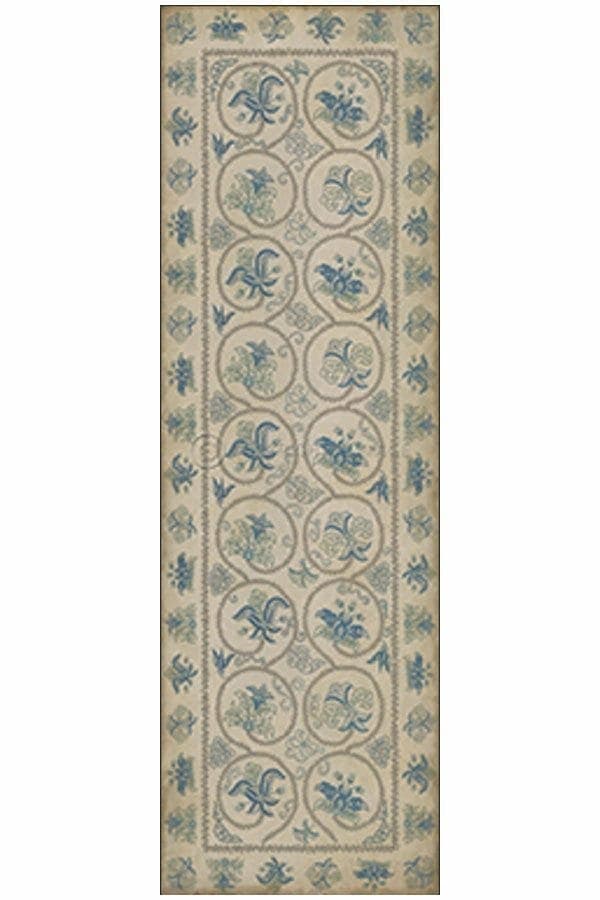 images Spicher Vinyl Floor Cloths, Arabesque Sky Vinyl Floor Cloth, 36 x 115 Runner