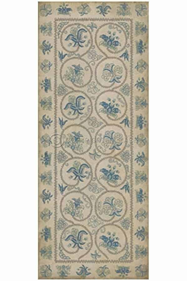 images Spicher Vinyl Floor Cloths, Arabesque Sky Vinyl Floor Cloth, 36 x 90 Runner