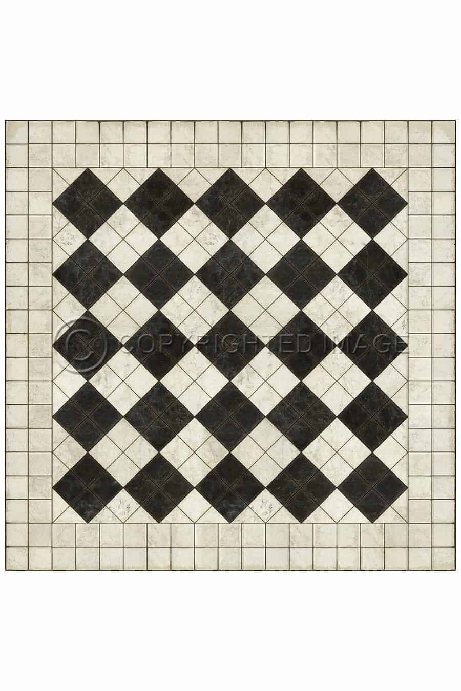 images Argyle Light Border Vinyl Floor Cloth, 96 x 96, 120 x 120 Square