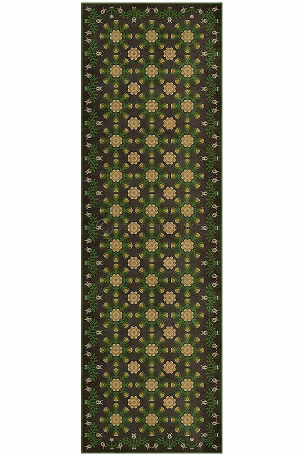 images Spicher Vinyl Floor Cloths, Ariadna Dandelion Vinyl Floor Cloth, 36 x 115 Runner