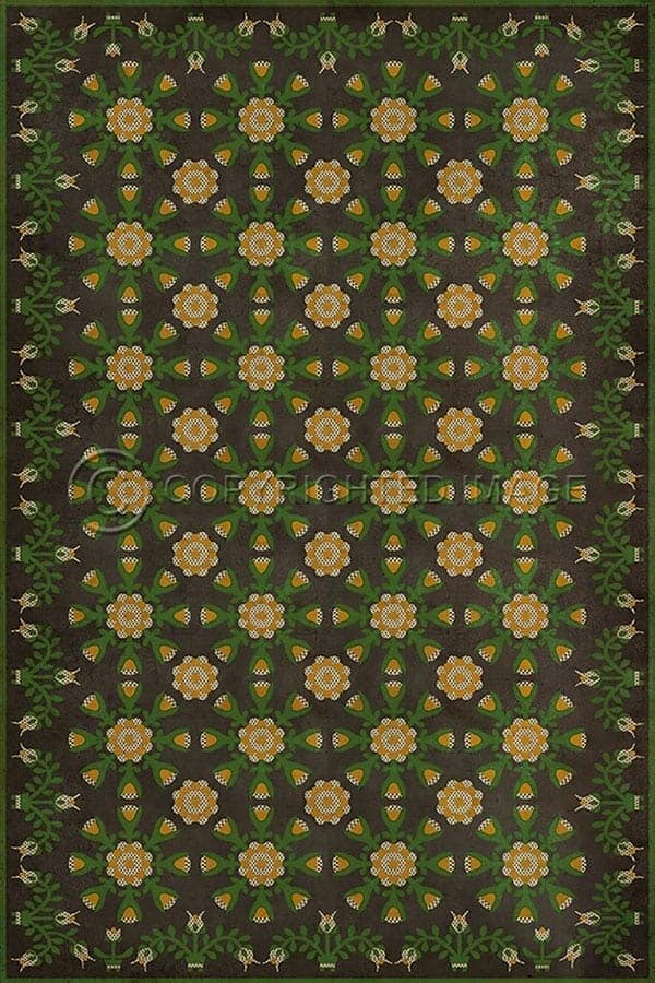 images Spicher Vinyl Floor Cloths, Ariadna Dandelion Vinyl Floor Cloth, 96 x 140