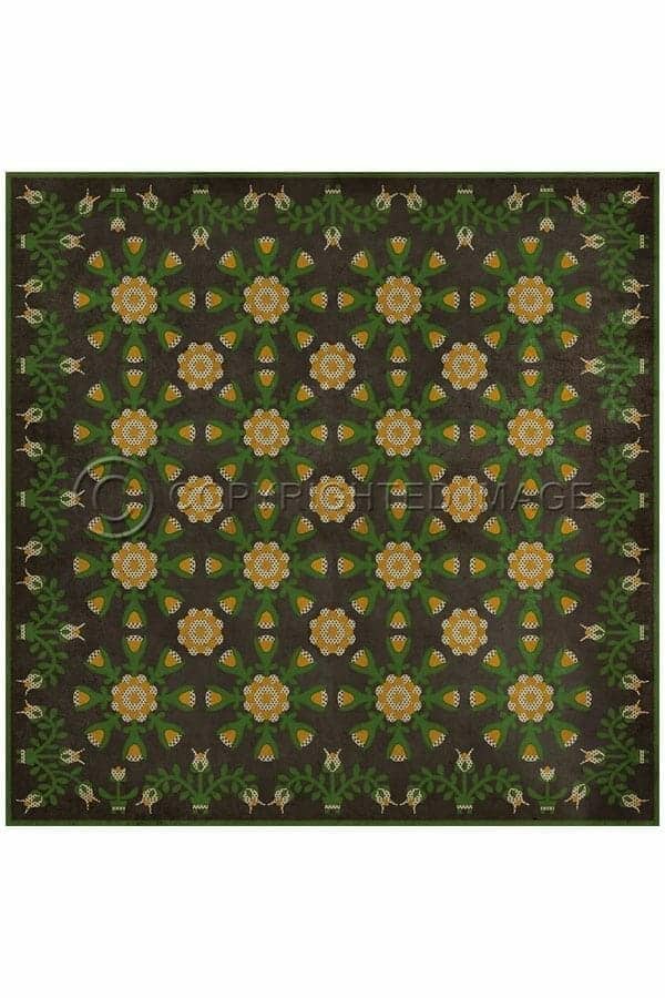 images Spicher Vinyl Floor Cloths, Ariadna Dandelion Vinyl Floor Cloth, 96 x 96 Square