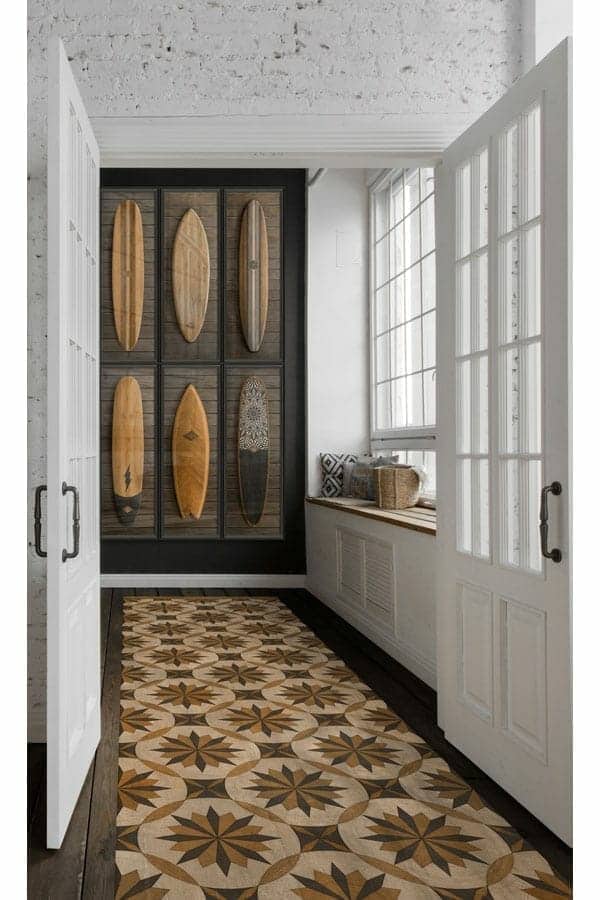 images Aurora Morris Vinyl Floor Cloth, Room View