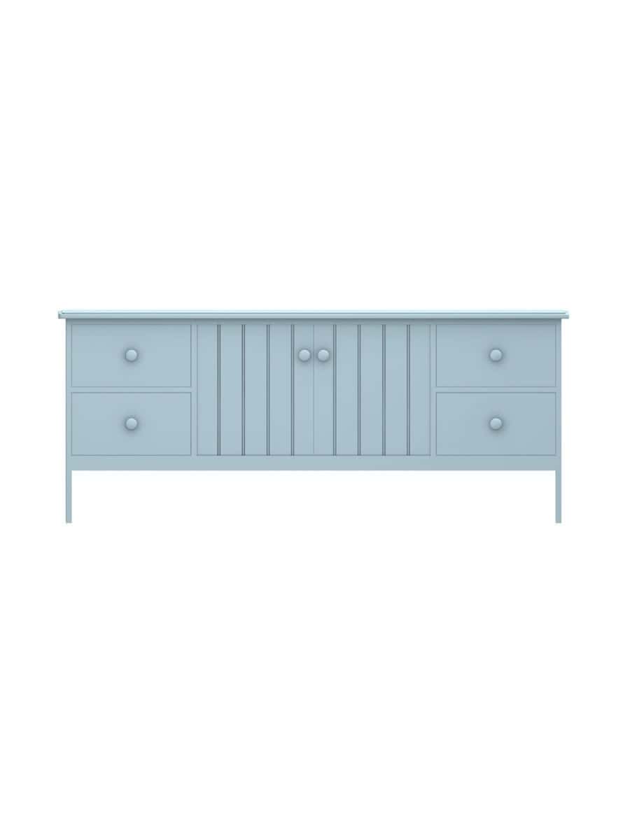 Cleaves TV Cabinet with 4 Drawers, Straight Apron, Wood Doors, Ocean Air