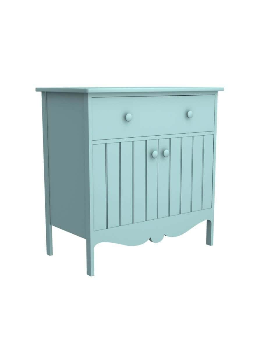 images Higgins Buffet with Drawer, Scroll Apronl, Wood Doors, Aquamarine