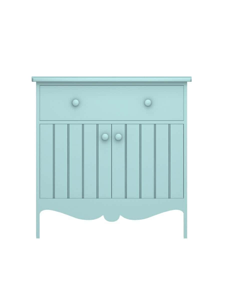 images Higgins Buffet with Drawer, Scroll Apron, Wood Doors, Aquamarine