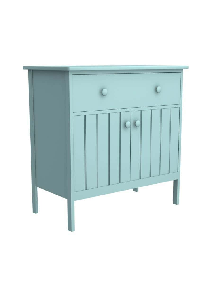images Higgins Buffet with Drawer, Straight Apron, Wood Doors, Aquamarine