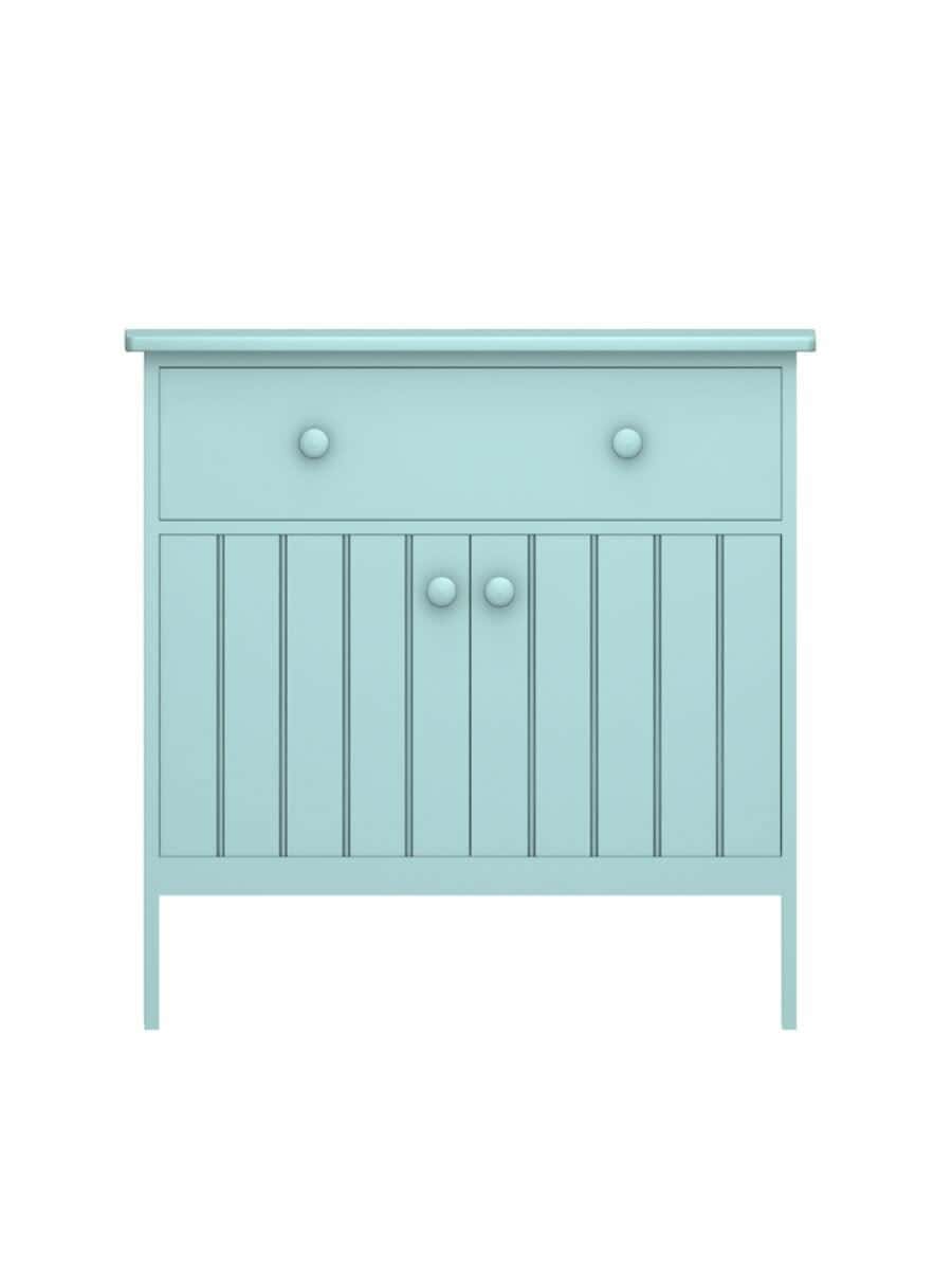 images Higgins Buffet with Drawer, Straight Apron, Beadboard Interior Back Panel, Wood Doors, Aquamarine