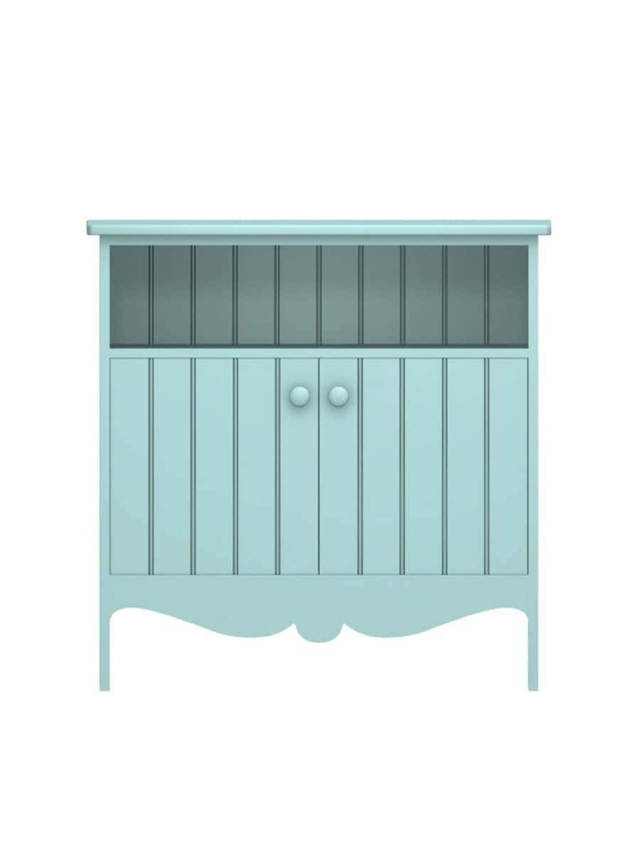 images Higgins Buffet with Cubbie, Straight Apron, Beadboard Interior Back Panel, Wood Doors, Aquamarine