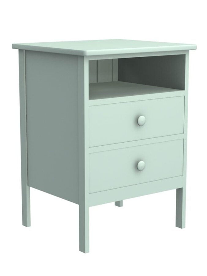 images Ogden Nightstand, Straight Apron, Beadboard Interior Back Panel, Duck Egg