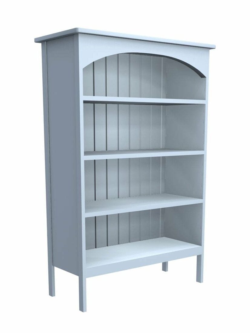 images Orono Bookcase, Arch, Beadboard Interior Back Panel, Cool Breeze