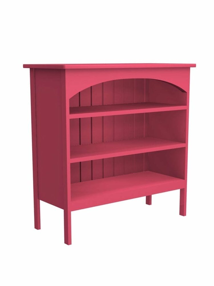 images Popham Bookcase, Arch, Beadboard Interior Back Panel, Beach Rose