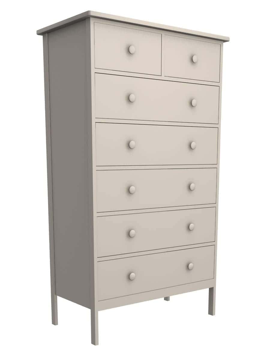 Rockland 6 Drawer Chest, 2 Top Drawers, Straight Apron, Clay