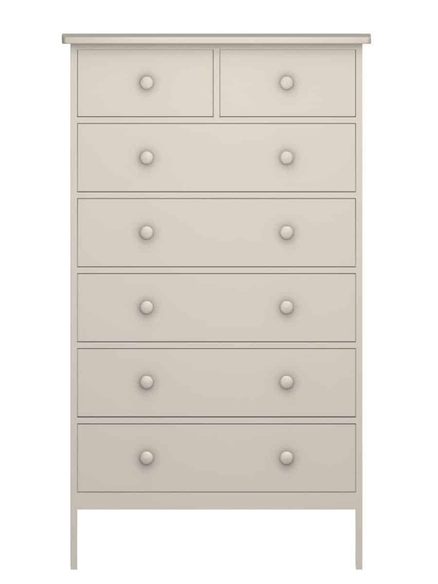 Rockland 6 Drawer Chest, 2 Top Drawers, Straight Apron, Clay