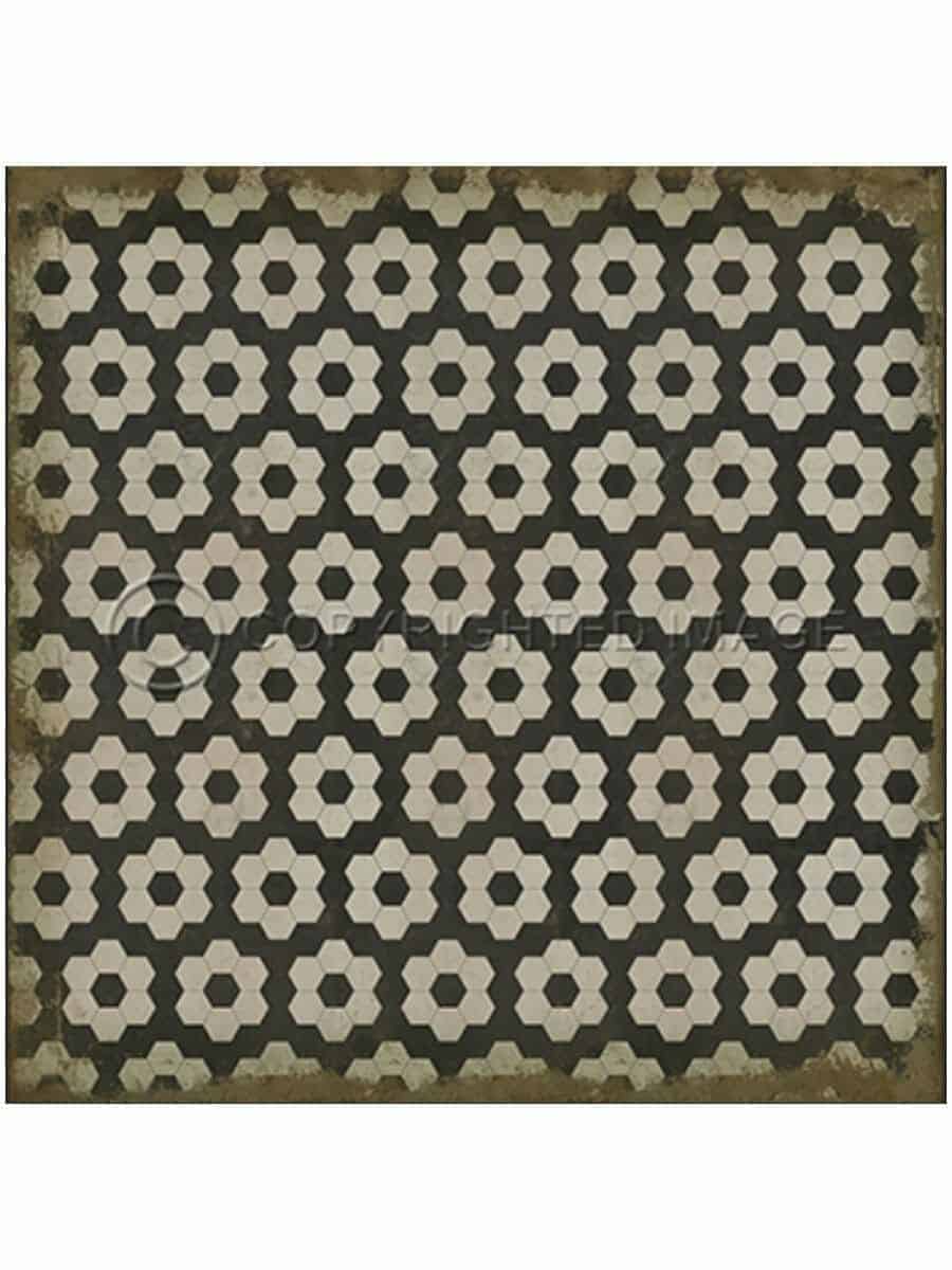 images Spicher Vinyl Floor Cloths, Black Aline Vinyl Floor Cloth, 96 x 96, 120 x 120 Square