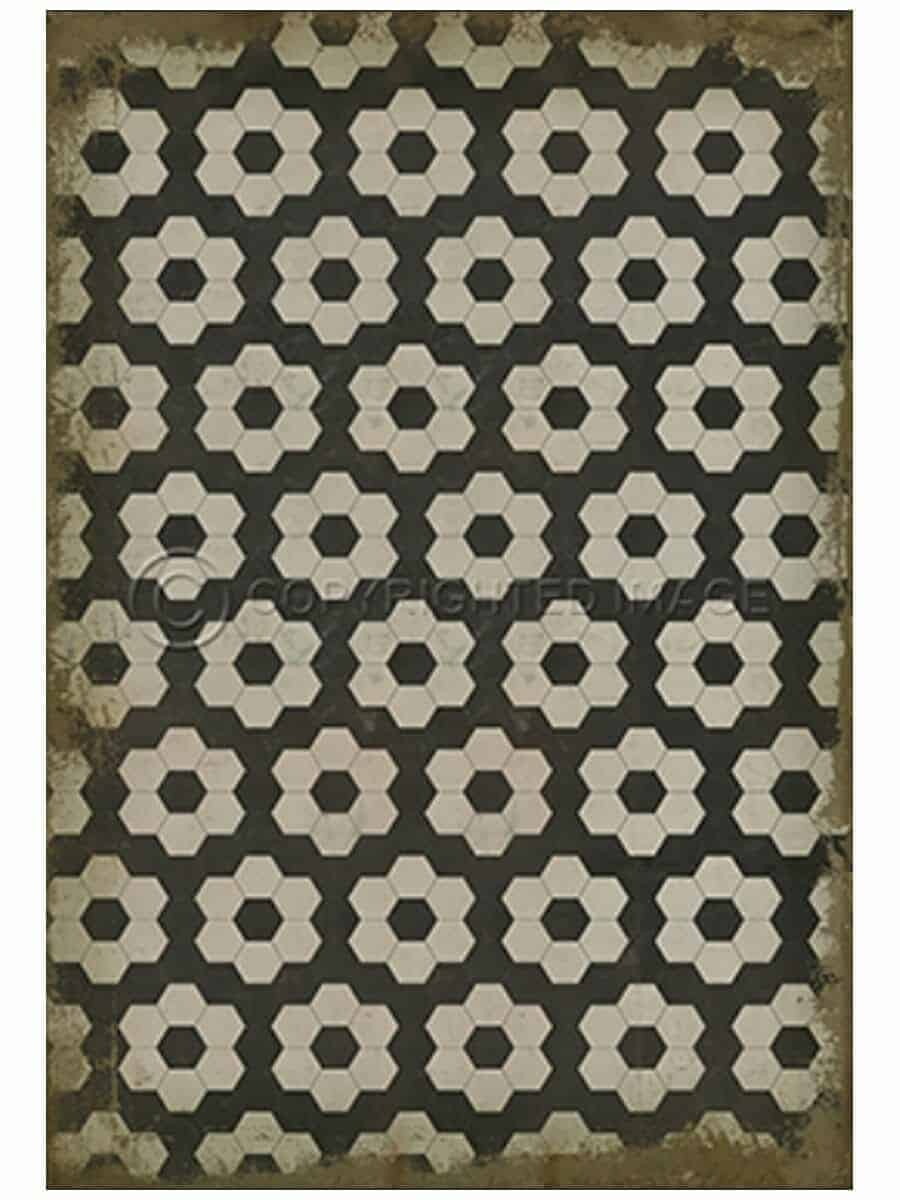 images Spicher Vinyl Floor Cloths, Black Aline Vinyl Floor Cloth, 96 x 140, 120 x 175