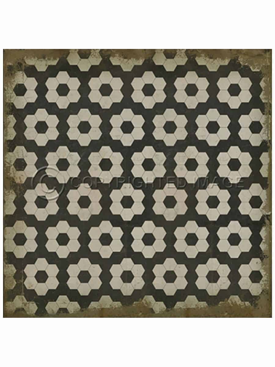 images Spicher Vinyl Floor Cloths, Black Aline Vinyl Floor Cloth, 36 x 36, 48 x 48 Square