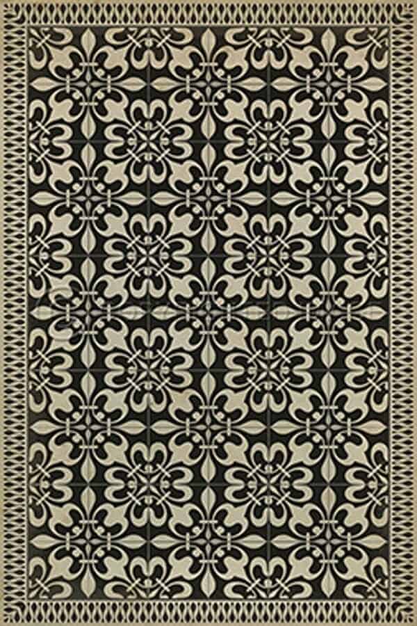 images Black Atrium with Natural Border Vinyl Floor Cloth, 20 x 30, 38 x 56