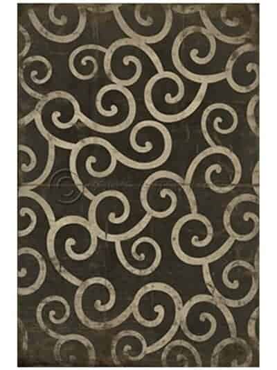Black Avis Vinyl Floor Cloth, 20 x 30, 38 x 56, 52 x 76, 70 x 102