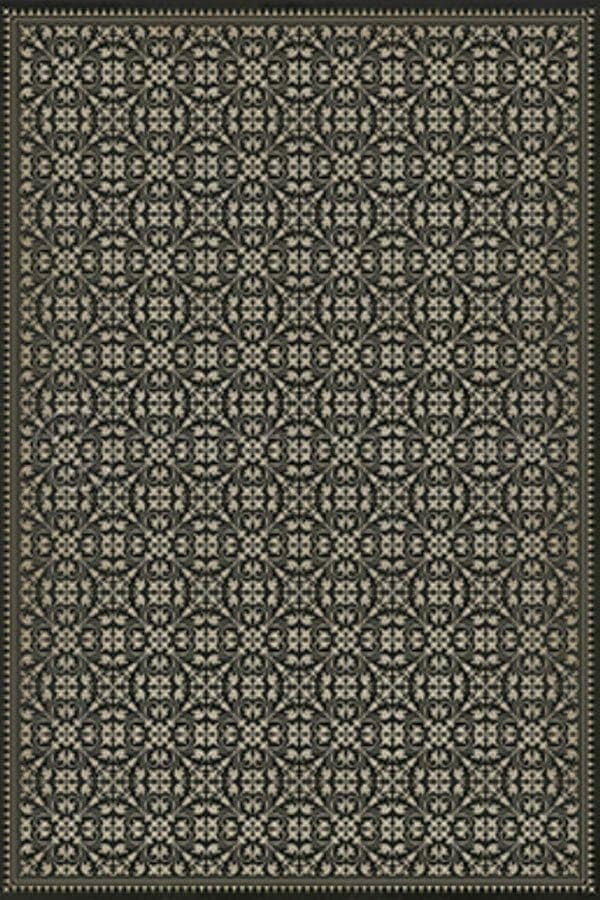 images Spicher Vinyl Floor Cloths, Black Ondine Vinyl Floor Cloth