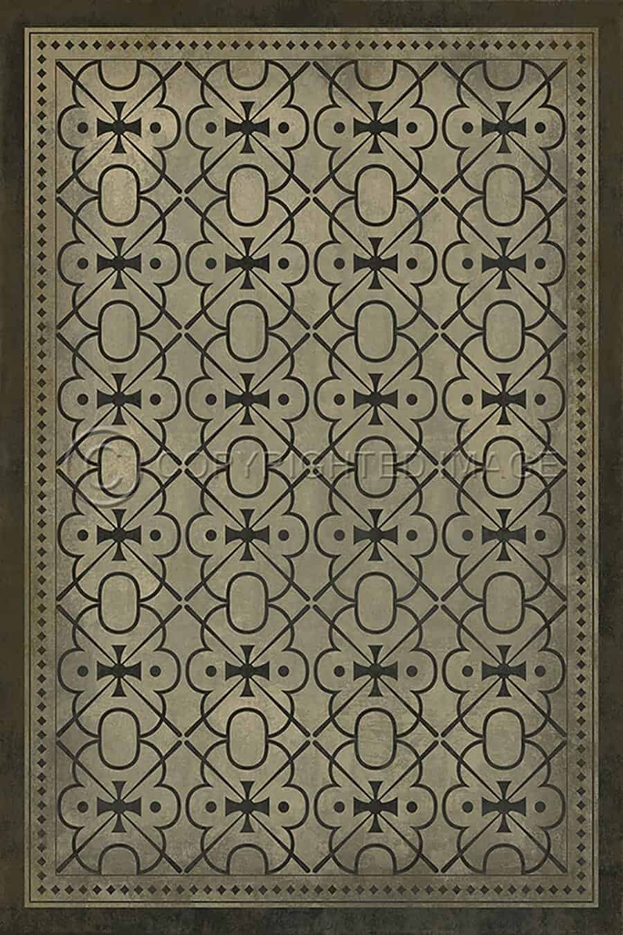 images Black & White Clarice Vinyl Floor Cloth, 20 x 30, 38 x 56, 52 x 76, 70 x 102