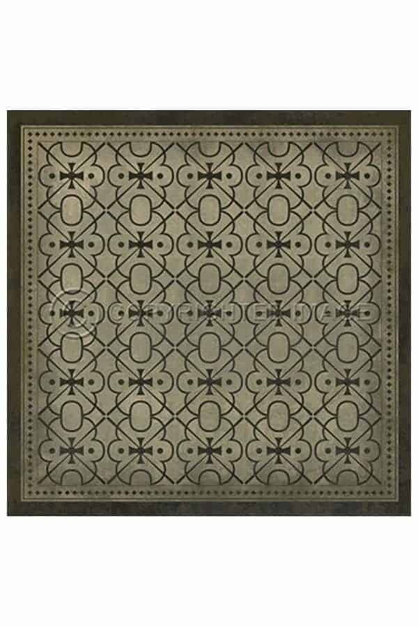 images Black & White Clarice Vinyl Floor Cloth, 36 x 36 Square